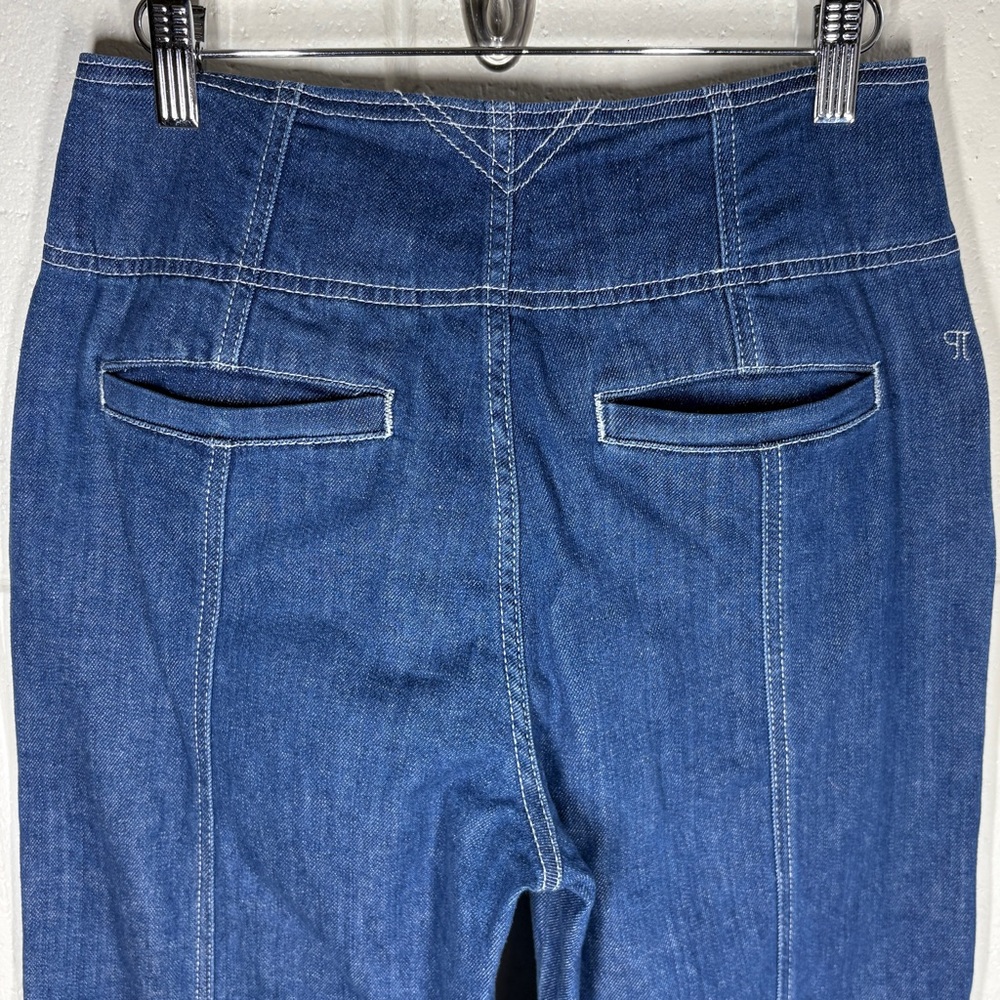 Pilcro Anthropologie Seamed High Rise Wide Leg Jeans Pants Size Petite 27 Dark - Picture 7 of 14